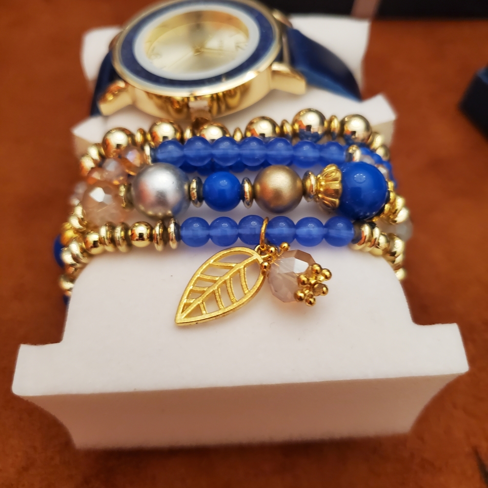 Womens Strada Elegant Blue and Gold Women's Watch - Picture 7 of 9